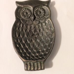 Vintage Brass Owl Used Patina Finish Unique Decor Piece